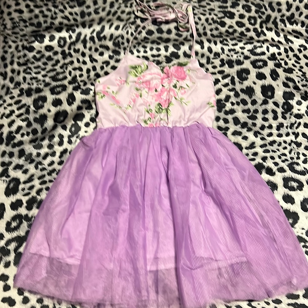 🆑FINAL PRICE‼️ Girls size 4T (110) purple floral halter dress
